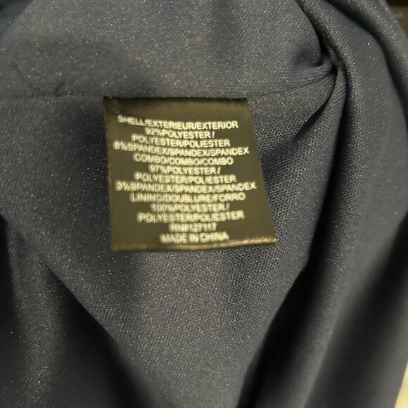 Badgley Mischka Blue Velvet Plunge Neckline Long Sleeve Midi - Picture 7 of 11